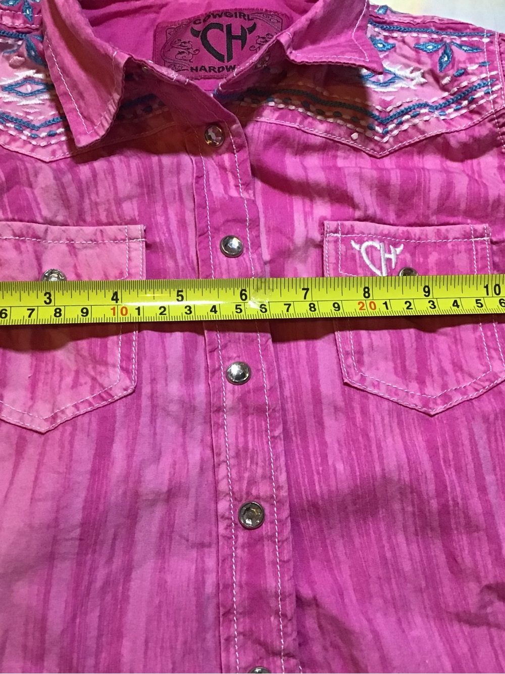 Cowgirl hardware toddler girl “horse Aztec” long sleeve western shirt size 2t - Picture 3 of 6